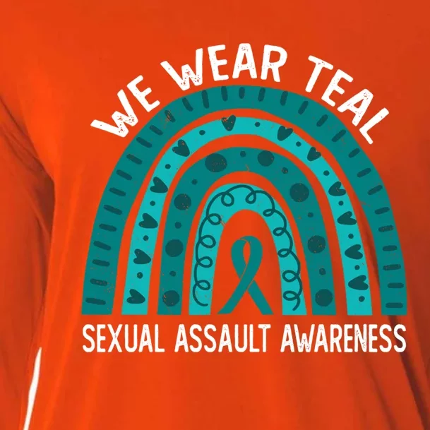 We Wear Teal For Sexual Assault Awareness Gift Cooling Performance Long Sleeve Crew