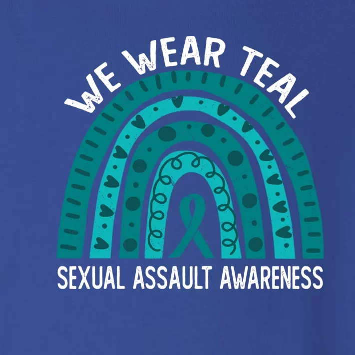 We Wear Teal For Sexual Assault Awareness Gift Toddler Long Sleeve Shirt