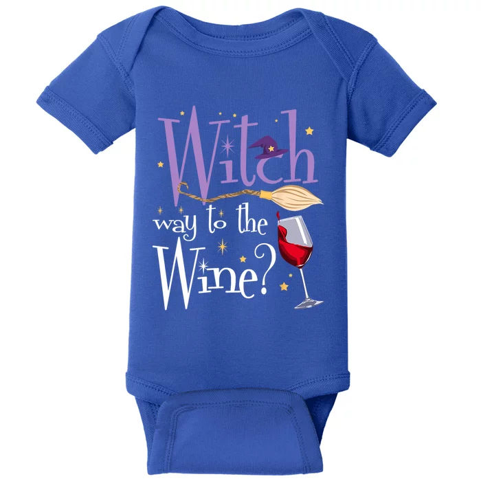 Witch Way To The Wine Halloween Ing For Wiccan Witches Gift Baby Bodysuit