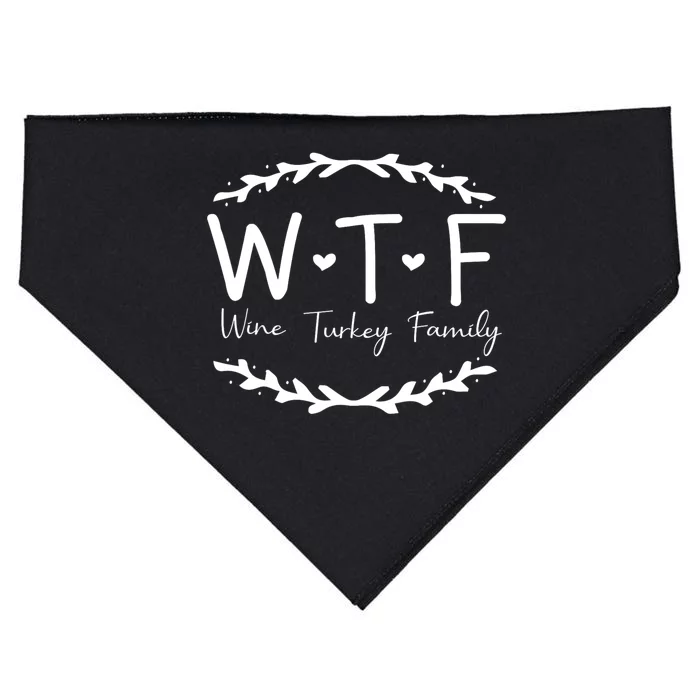 Wtf Wine Turkey Family USA-Made Doggie Bandana