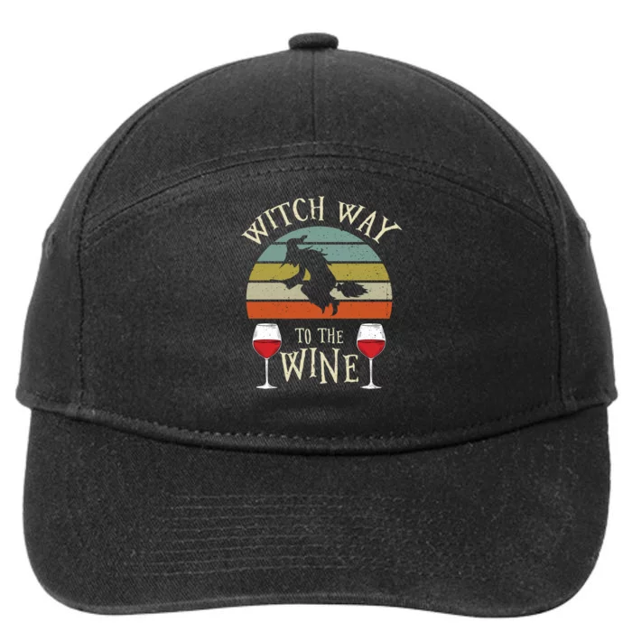 Witch Way To The Wine Funny Witch Costume 7-Panel Snapback Hat