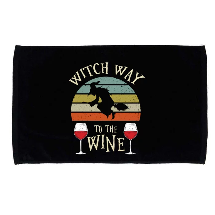 Witch Way To The Wine Funny Witch Costume Microfiber Hand Towel