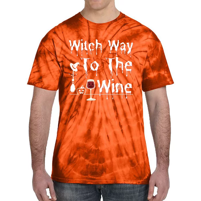 Witch Way To The Wine Halloween Drinking Tie-Dye T-Shirt