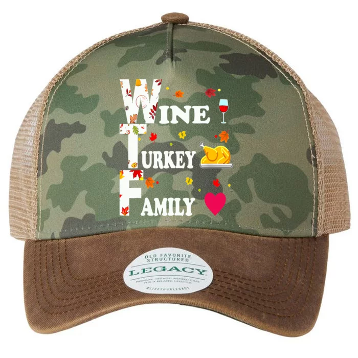 WTF Wine Turkey Family Shirt Funny Thanksgiving Day Legacy Tie Dye Trucker Hat