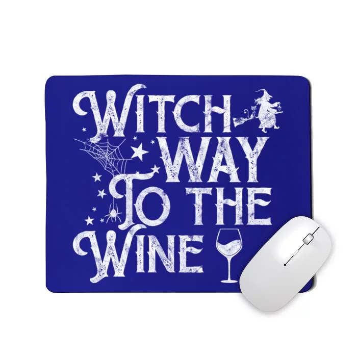 Witch Way To The Wine Funny Spooky Halloween Funny Gift Mousepad