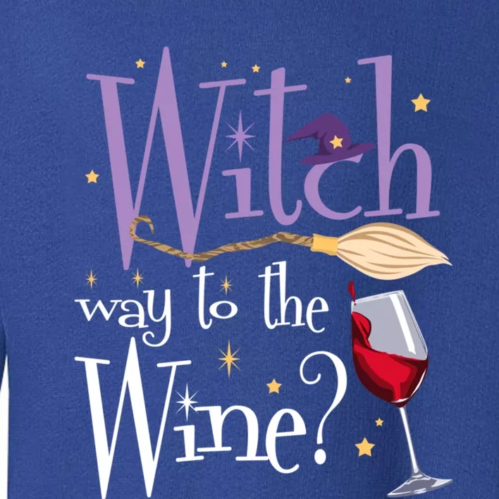 Witch Way To The Wine Halloween Ing For Wiccan Witches Gift Toddler Sweatshirt