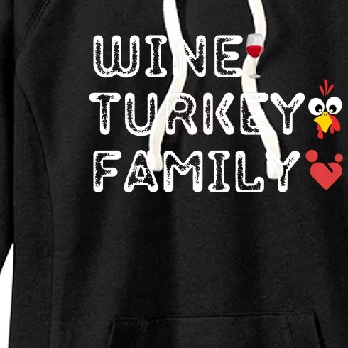 Wtf Wine Turkey Family Thanksgiving Day Women's Fleece Hoodie