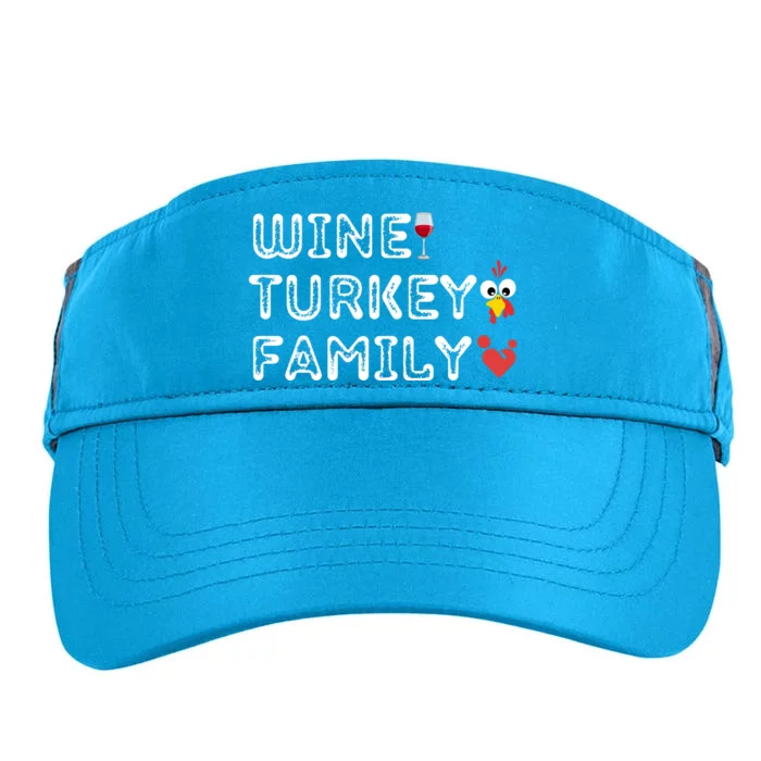 Wtf Wine Turkey Family Thanksgiving Day Adult Drive Performance Visor