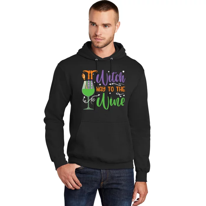 Witch Way To The Wine Halloween Party Hoodie