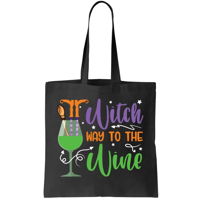 Witch Way To The Wine Halloween Party Tote Bag