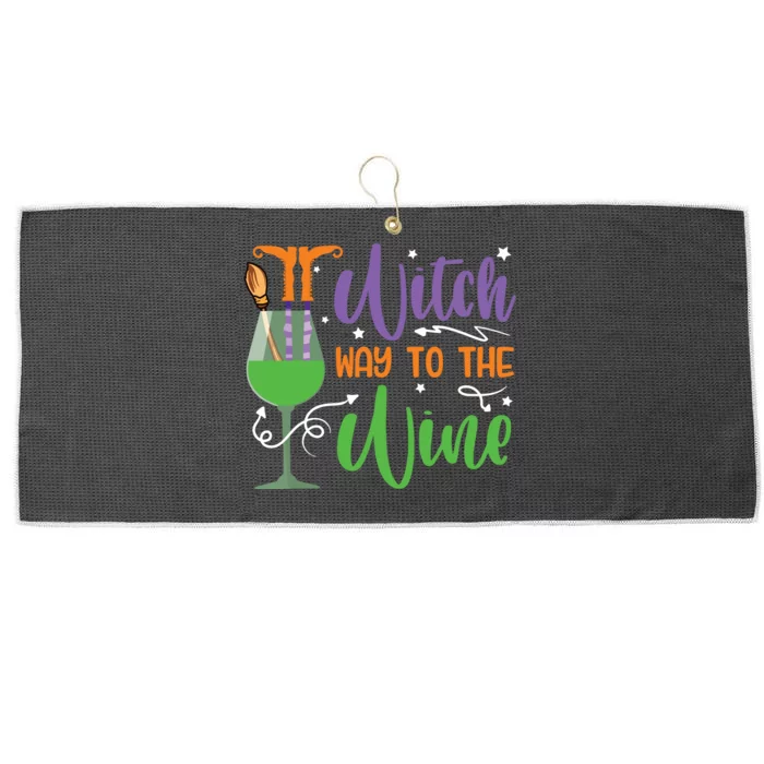 Witch Way To The Wine Halloween Party Large Microfiber Waffle Golf Towel