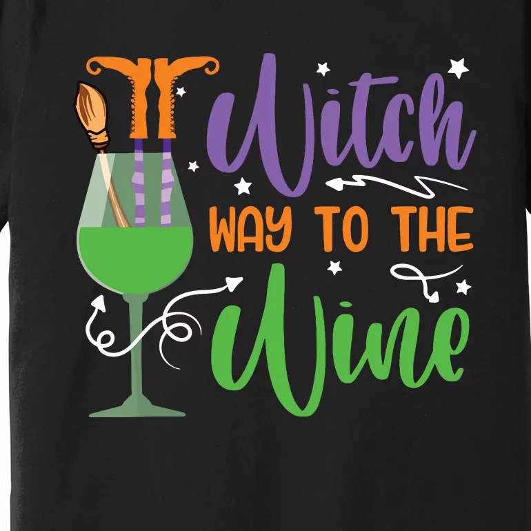 Witch Way To The Wine Halloween Party Premium T-Shirt