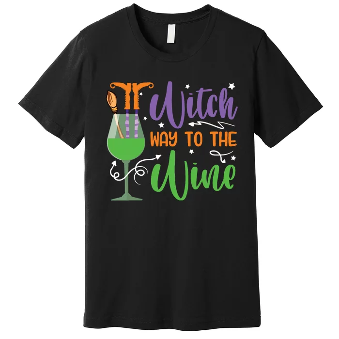 Witch Way To The Wine Halloween Party Premium T-Shirt