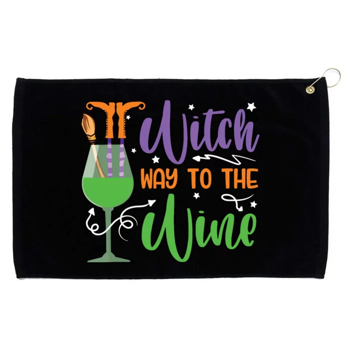 Witch Way To The Wine Halloween Party Grommeted Golf Towel