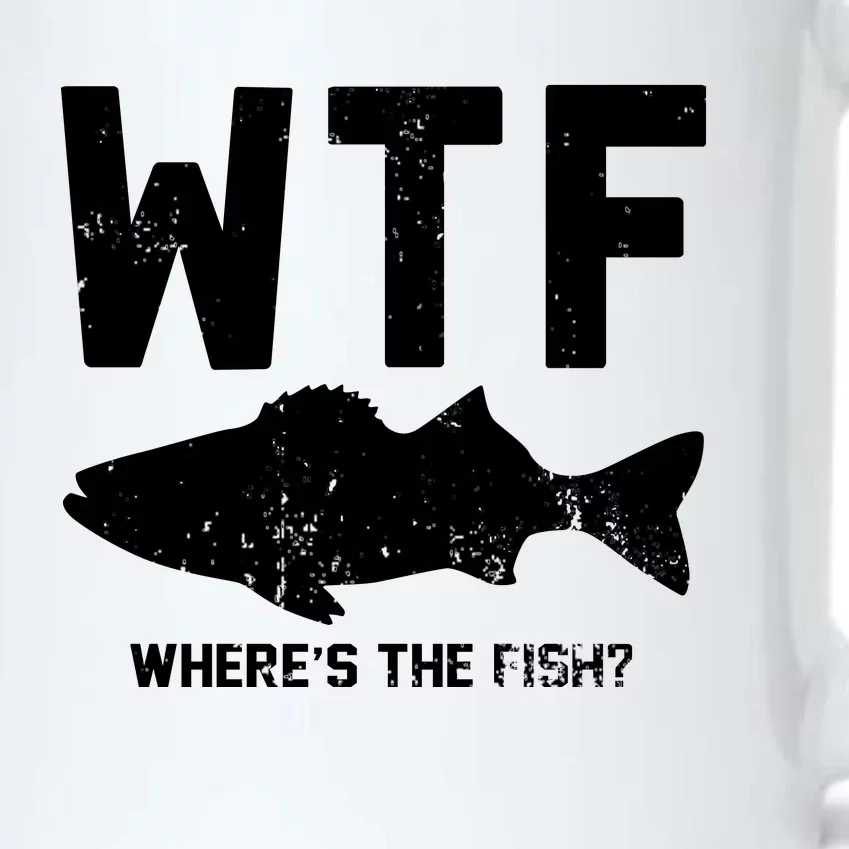 Wtf Wheres The Fish Funny Fishing Black Color Changing Mug