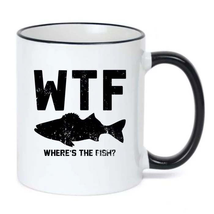 Wtf Wheres The Fish Funny Fishing Black Color Changing Mug