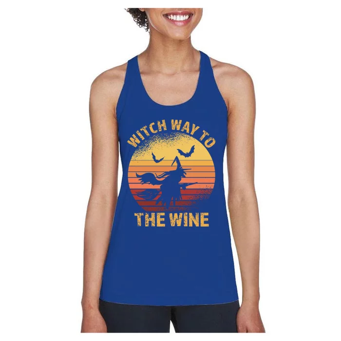 Witch Way To The Wine Halloween Wine Gift Women's Racerback Tank