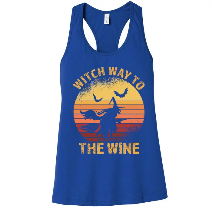 Witch Way To The Wine Halloween Wine Gift Women's Racerback Tank