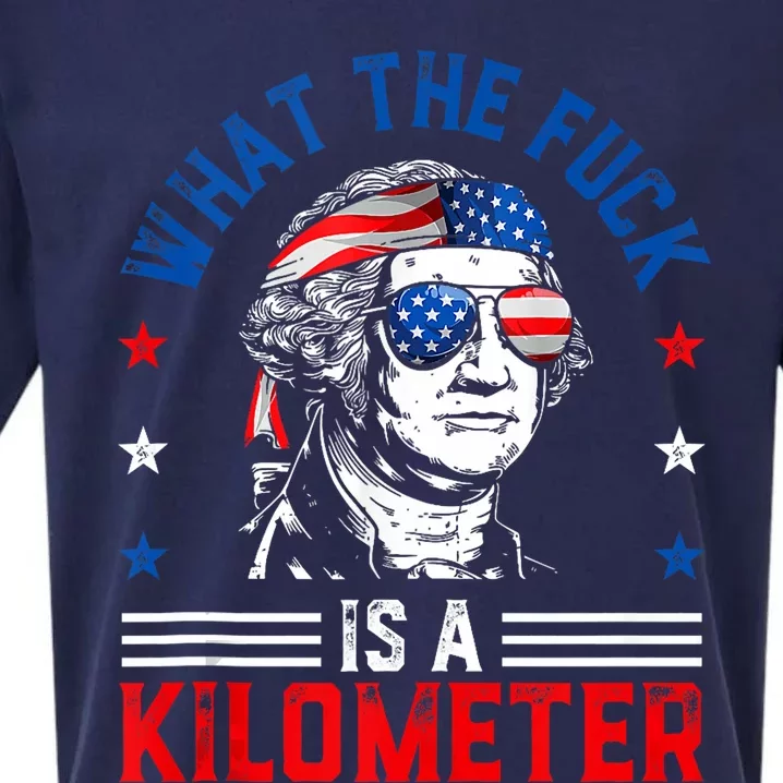 Wtf What The Fuck Is A Kilometer George Washington 4th July Sueded Cloud Jersey T-Shirt