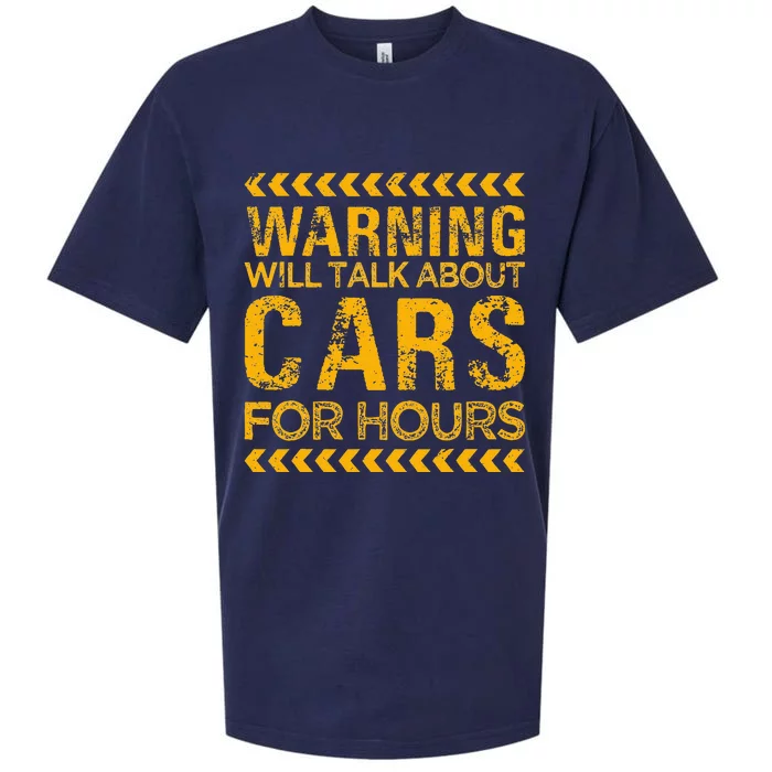 Warning Will Talk About Cars For Hours Sueded Cloud Jersey T-Shirt