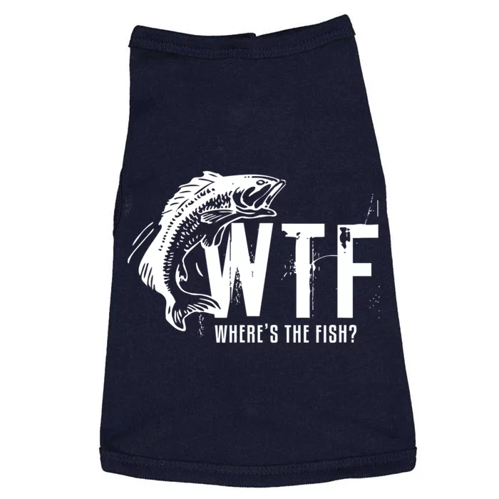 WTF Where's The Fish Men's Funny Fishing Doggie Tank