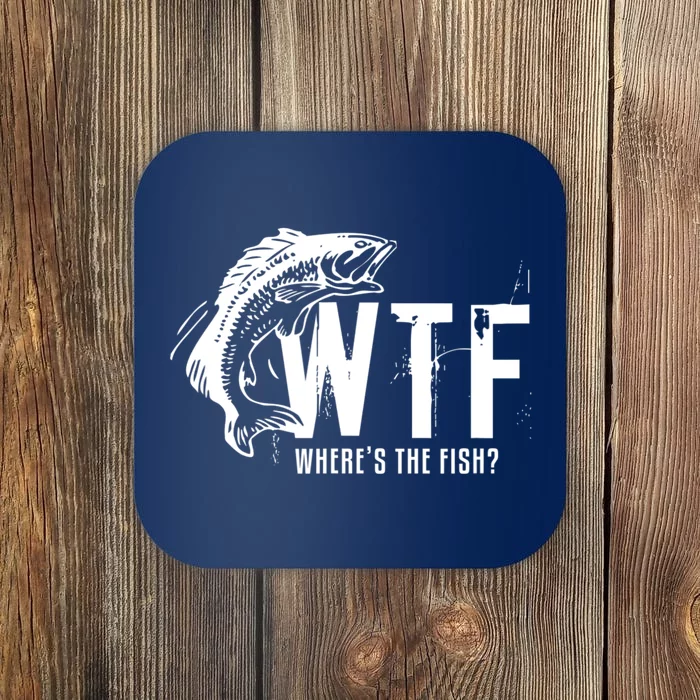 WTF Where's The Fish Men's Funny Fishing Coaster