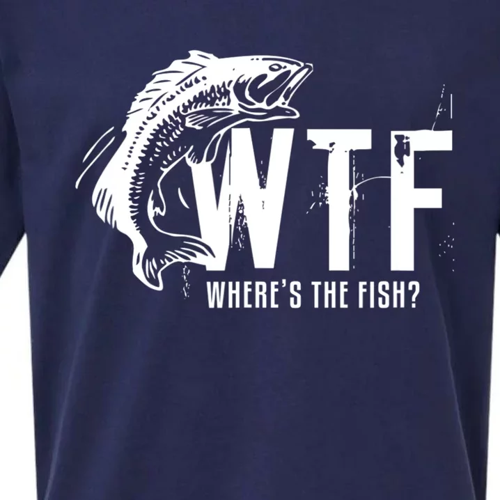 WTF Where's The Fish Men's Funny Fishing Sueded Cloud Jersey T-Shirt