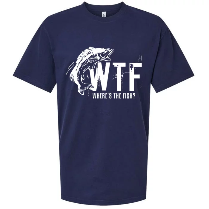 WTF Where's The Fish Men's Funny Fishing Sueded Cloud Jersey T-Shirt