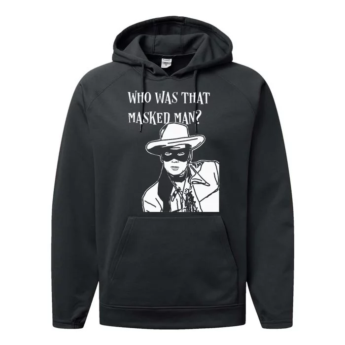 Who Was That Masked Man Lone Ranger Mask Retro Classic Tv Performance Fleece Hoodie