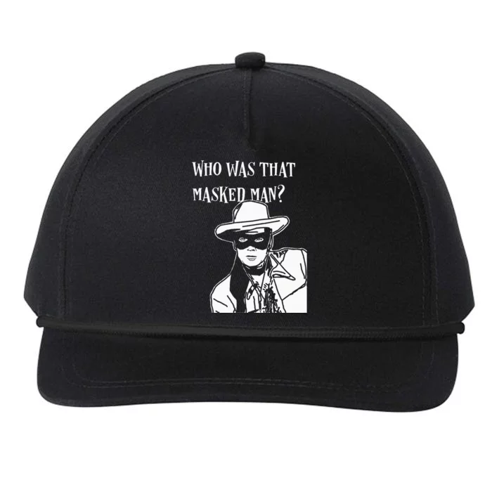 Who Was That Masked Man Lone Ranger Mask Retro Classic Tv Snapback Five-Panel Rope Hat