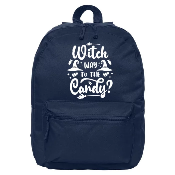 Witch Way To The Candy Cute Halloween 16 in Basic Backpack