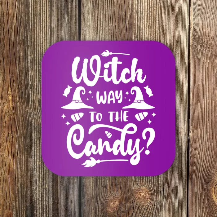 Witch Way To The Candy Cute Halloween Coaster