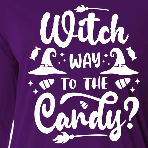 Witch Way To The Candy Cute Halloween Cooling Performance Long Sleeve Crew