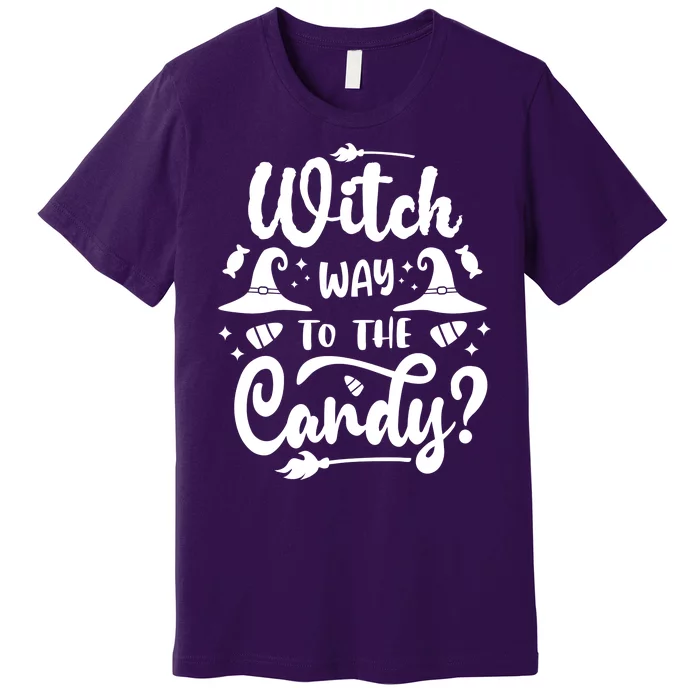 Witch Way To The Candy Cute Halloween Premium T-Shirt