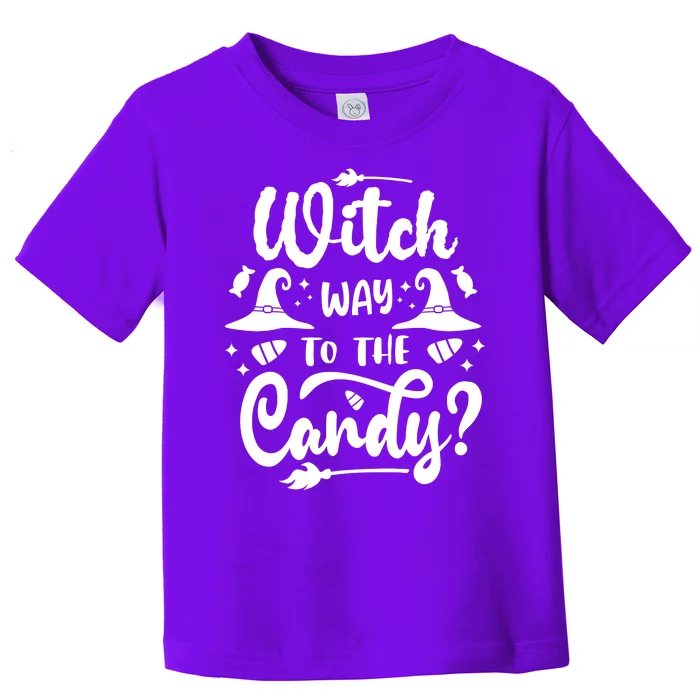 Witch Way To The Candy Cute Halloween Toddler T-Shirt