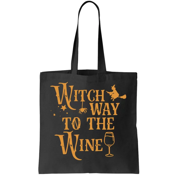 Witch Way To The Wine Halloween Witch Wizard Tote Bag