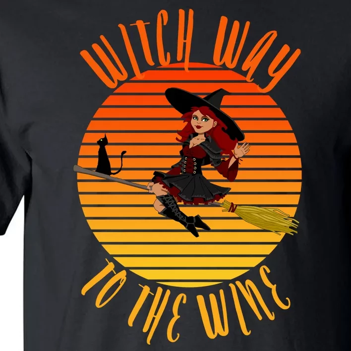 Witch Way To The Wine, Funny Wine Halloween Witch Wine Tall T-Shirt