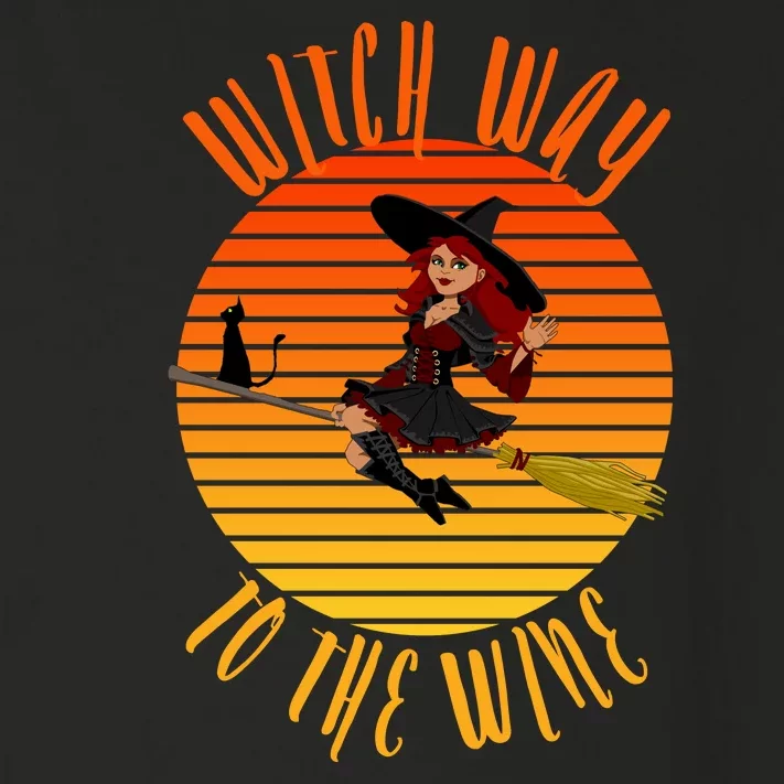 Witch Way To The Wine, Funny Wine Halloween Witch Wine Toddler Long Sleeve Shirt