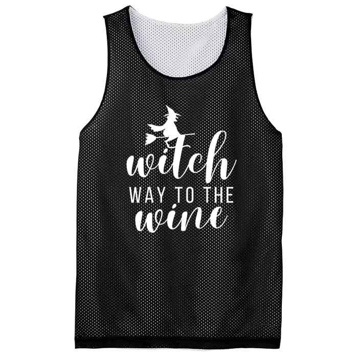 Witch Way To The Wine Mesh Reversible Basketball Jersey Tank