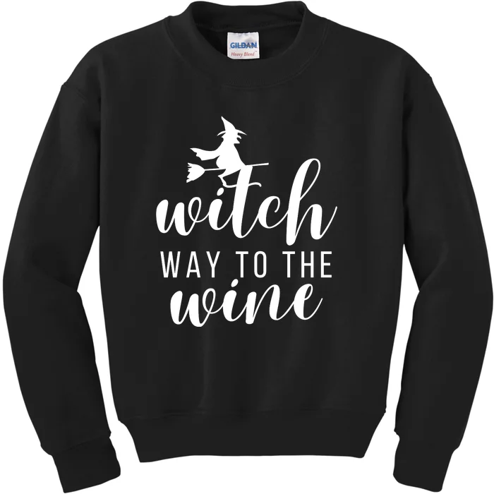 Witch Way To The Wine Kids Sweatshirt