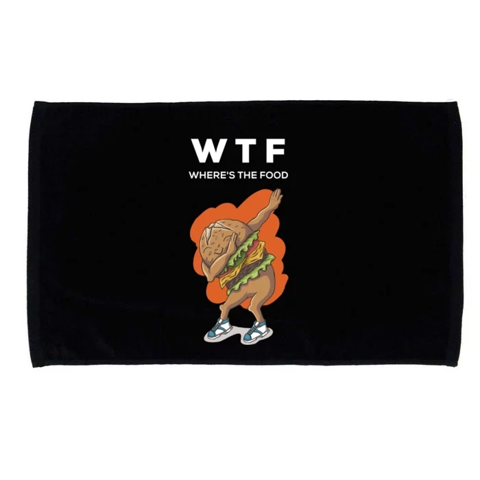 Wtf Wheres The Food Dabbing Burger Funny Gift Microfiber Hand Towel