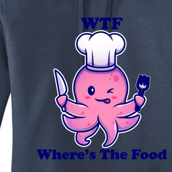 Wtf Wheres The Food? Cute Kawaii Octopus Gift Women's Pullover Hoodie