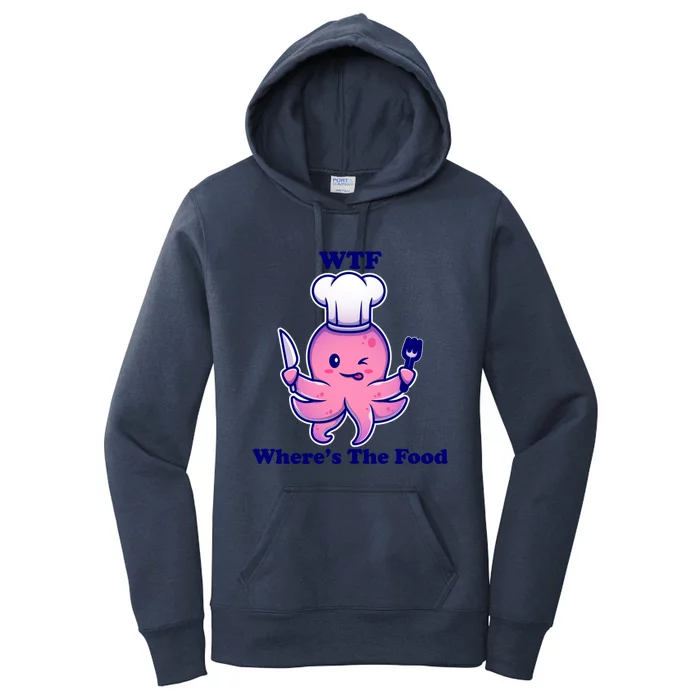 Wtf Wheres The Food? Cute Kawaii Octopus Gift Women's Pullover Hoodie