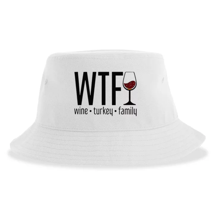 Wtf Wine Turkey Family Sustainable Bucket Hat