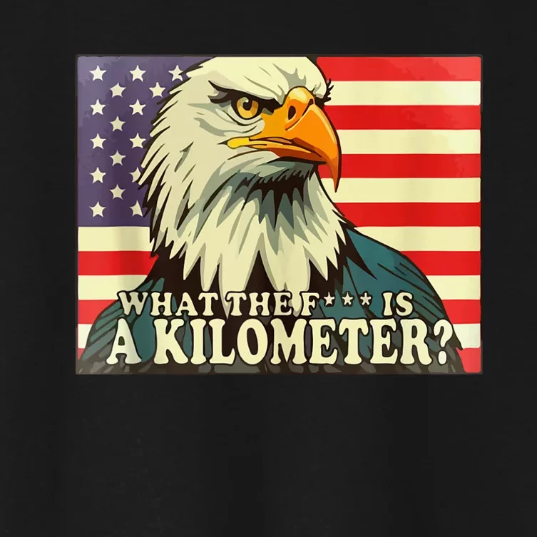 WTF What The Fuck Is A Kilometer George Washington July 4th Women's Crop Top Tee