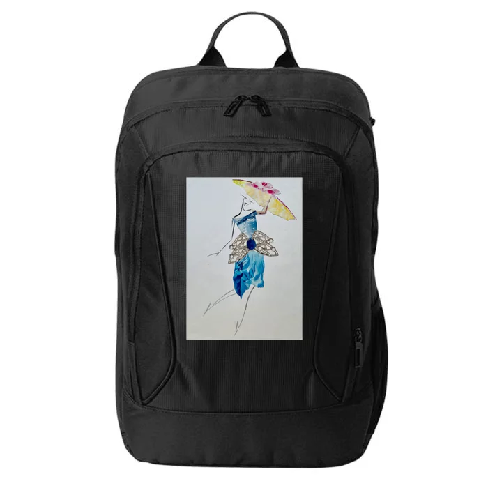 Walking With Umbrella Long City Backpack