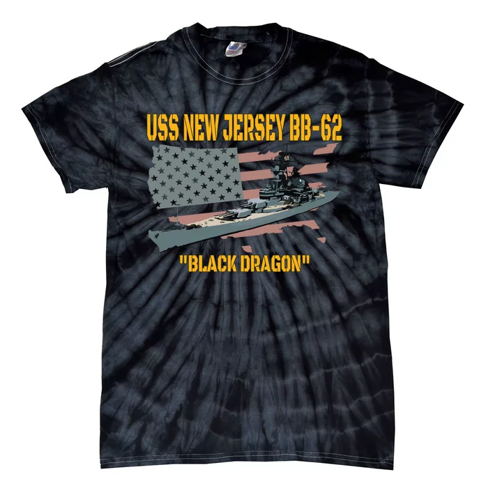 Ww2 Warship Vietnam War Uss New Jersey Bb62 Battleship Tie-Dye T-Shirt