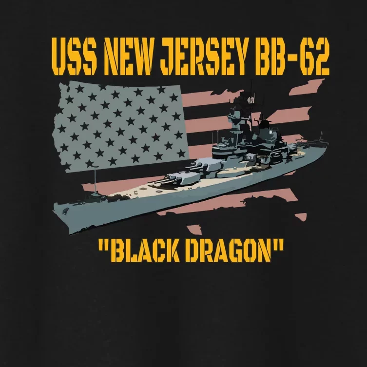 Ww2 Warship Vietnam War Uss New Jersey Bb62 Battleship Women's Crop Top Tee