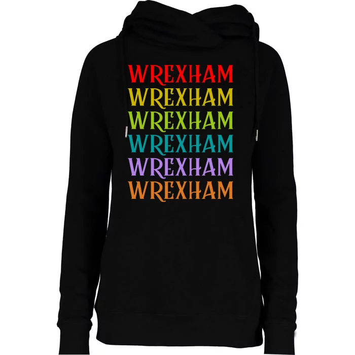 Wrexham Wales Vintage 80s Retro Womens Funnel Neck Pullover Hood