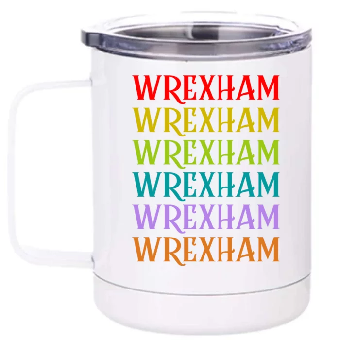 Wrexham Wales Vintage 80s Retro Front & Back 12oz Stainless Steel Tumbler Cup